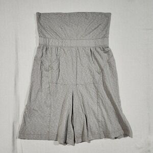 FP Beach Free People Gray Beige Strapless Romper‎ Pockets Pleated Casual Large